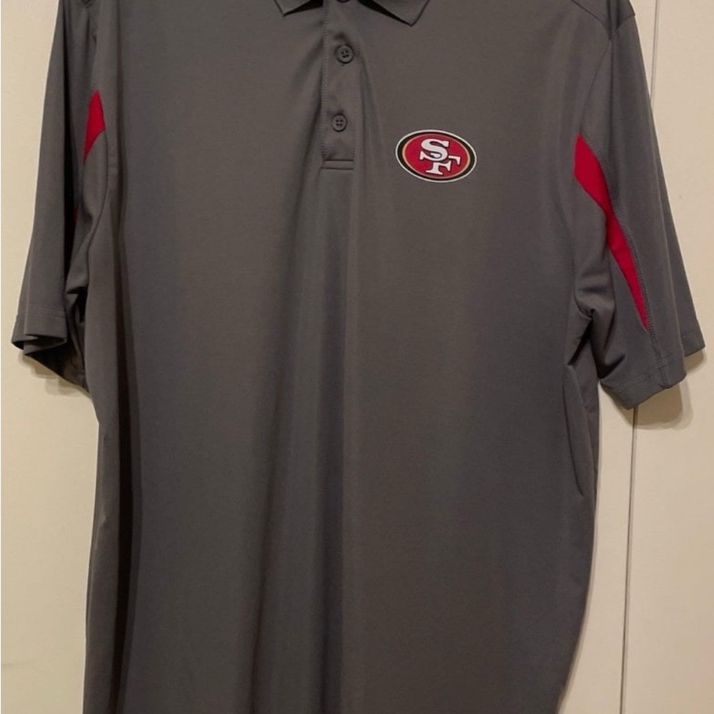 San Francisco 49ers Gray Polo Shirt with Red Accents